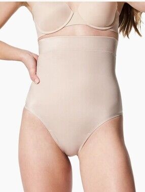 SPANX High-Waist Shaper Thong in Nude Sz L